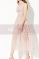Pink Sleeveless Peter Pan Collar Prom Dress With Draped Belt - Ref L2050 - 06