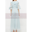 Chiffon Light Blue Long Bohemian Attire For Women With Sleeve - Ref L2051 - 02