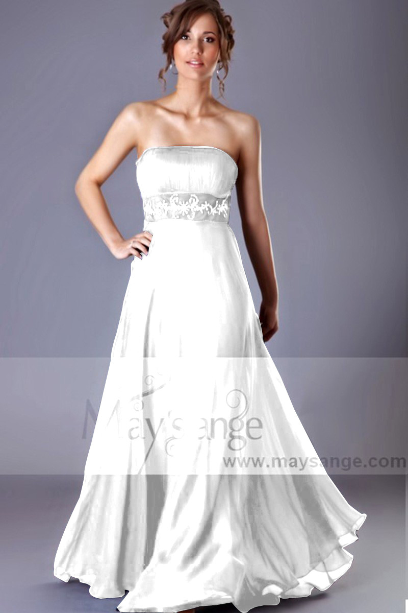 Long Strapless Wedding Dresses With Pretty Rhinestone Belt - Ref M1318 - 01