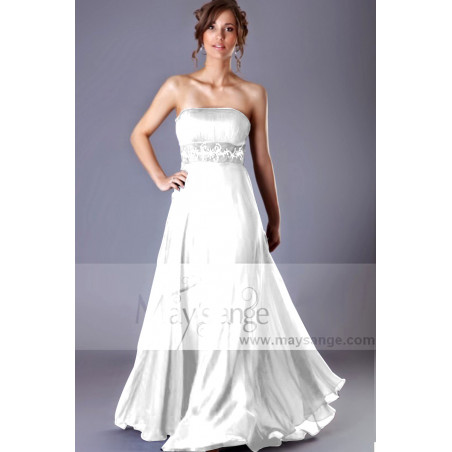 Long Strapless Wedding Dresses With Pretty Rhinestone Belt