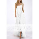 One Strap Flowy Wedding Dress With Pleated Asymmetric Skirt - Ref M1319 - 02