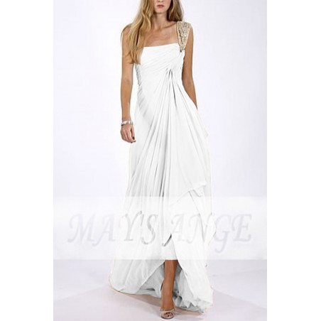 Robe Longue Bohème Mariage Avec Sa Jupe Plissée Asymétrique
