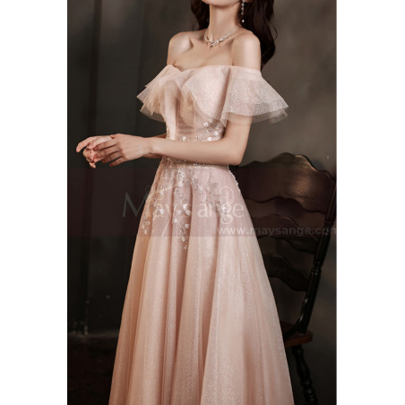 Beautiful Bridesmaid In An Off Shoulder Wedding Guest Outfit