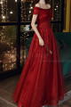 Beautiful Red Formal Evening Gowns Crossover Strapless Style - Ref L2043 - 03