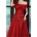 Beautiful Red Formal Evening Gowns Crossover Strapless Style - Ref L2043 - 04