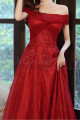 Beautiful Red Formal Evening Gowns Crossover Strapless Style - Ref L2043 - 04