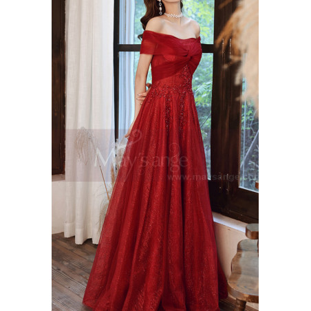 Beautiful Red Formal Evening Gowns Crossover Strapless Style
