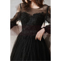 Cutout Long Sleeves Black Vintage Prom Dresses Puffy Skirt - Ref L2042 - 02