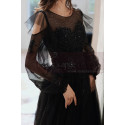 Cutout Long Sleeves Black Vintage Prom Dresses Puffy Skirt - Ref L2042 - 03