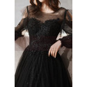 Cutout Long Sleeves Black Vintage Prom Dresses Puffy Skirt - Ref L2042 - 06