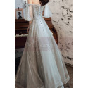 Embroidered Top Pearl Gray Wedding Guest Dresses With Sleeves - Ref L2040 - 04