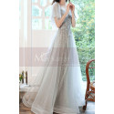 Embroidered Top Pearl Gray Wedding Guest Dresses With Sleeves - Ref L2040 - 05