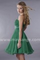 Short Green Strapless Wedding-Guest Dress With Rhinestone Belt - Ref C114 - 03