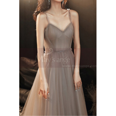 Robe Longue Femme Soirée Décolleté Coeur Et Bretelles Fines
