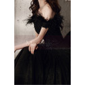 Stylish Black Strapless Evening Dress Frilly And Sequin Top - Ref L2039 - 02