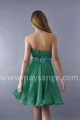 Short Green Strapless Wedding-Guest Dress With Rhinestone Belt - Ref C114 - 04