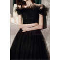 Stylish Black Strapless Evening Dress Frilly And Sequin Top - Ref L2039 - 04