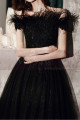 Stylish Black Strapless Evening Dress Frilly And Sequin Top - Ref L2039 - 04