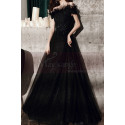 Stylish Black Strapless Evening Dress Frilly And Sequin Top - Ref L2039 - 05