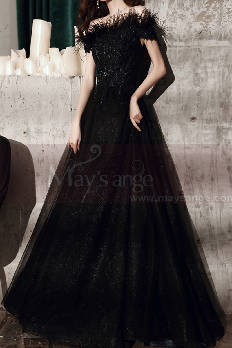 Stylish Black Strapless Evening Dress ...