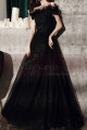 Stylish Black Strapless Evening Dress Frilly And Sequin Top - Ref L2039 - 05