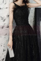 Fashion Black Ball Gown Prom Dress Long With Frilly Neckline - Ref L2037 - 03