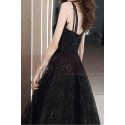 Fashion Black Ball Gown Prom Dress Long With Frilly Neckline - Ref L2037 - 04