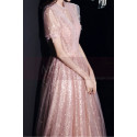 Pink Elegant Dresses For wedding Bridesmaid With Short Sleeve - Ref L2036 - 02