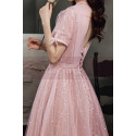 Pink Elegant Dresses For wedding Bridesmaid With Short Sleeve - Ref L2036 - 04