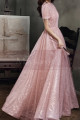 Pink Elegant Dresses For wedding Bridesmaid With Short Sleeve - Ref L2036 - 05