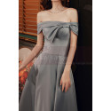 Long Side Slit Silver Gray Sexy Evening Dresses With Pockets - Ref L2035 - 02