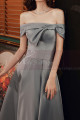 Long Side Slit Silver Gray Sexy Evening Dresses With Pockets - Ref L2035 - 02