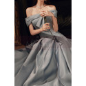 Long Side Slit Silver Gray Sexy Evening Dresses With Pockets - Ref L2035 - 04