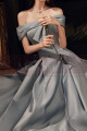 Long Side Slit Silver Gray Sexy Evening Dresses With Pockets - Ref L2035 - 04