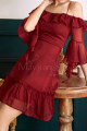 Crossed Back Chiffon Little Party Dress And Ruffle Sleeves - Ref C2026 - 06