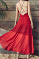 Red Chiffon Holiday Dresses Thin Straps And Fluttering Skirt - Ref L2053 - 04