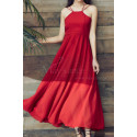 Red Chiffon Holiday Dresses Thin Straps And Fluttering Skirt - Ref L2053 - 06