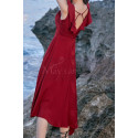 Red Summer Party Dress Asymmetric Skirt And Beautiful V Neck - Ref C2023 - 04