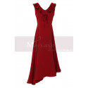 Red Summer Party Dress Asymmetric Skirt And Beautiful V Neck - Ref C2023 - 06