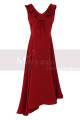 Red Summer Party Dress Asymmetric Skirt And Beautiful V Neck - Ref C2023 - 06