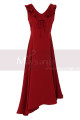 Tenue De Cocktail Rouge Jupe Asymétrique Et Joli Décolleté V - Ref C2023 - 06