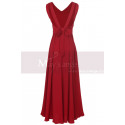 Long Red Chiffon Casual Beach Dress Wiht Cute Bow Backless - Ref C2024 - 04