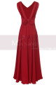 Robe Cocktail Simple Rouge Longue Dos Nu Avec Joli Noeud - Ref C2024 - 04