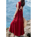 Beautiful Red Casual Attire For Women With Sexy Cutout Back - Ref C2021 - 03