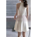 Short Chiffon Luxury Wedding Dresses With Pearl Halter Neck - Ref M1299 - 03