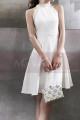Short Chiffon Luxury Wedding Dresses With Pearl Halter Neck - Ref M1299 - 04