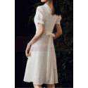 Cute Modest Wedding Gowns Short Flared Skirt With Bow Belt - Ref M1293 - 04