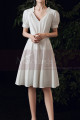 Cute Modest Wedding Gowns Short Flared Skirt With Bow Belt - Ref M1293 - 05