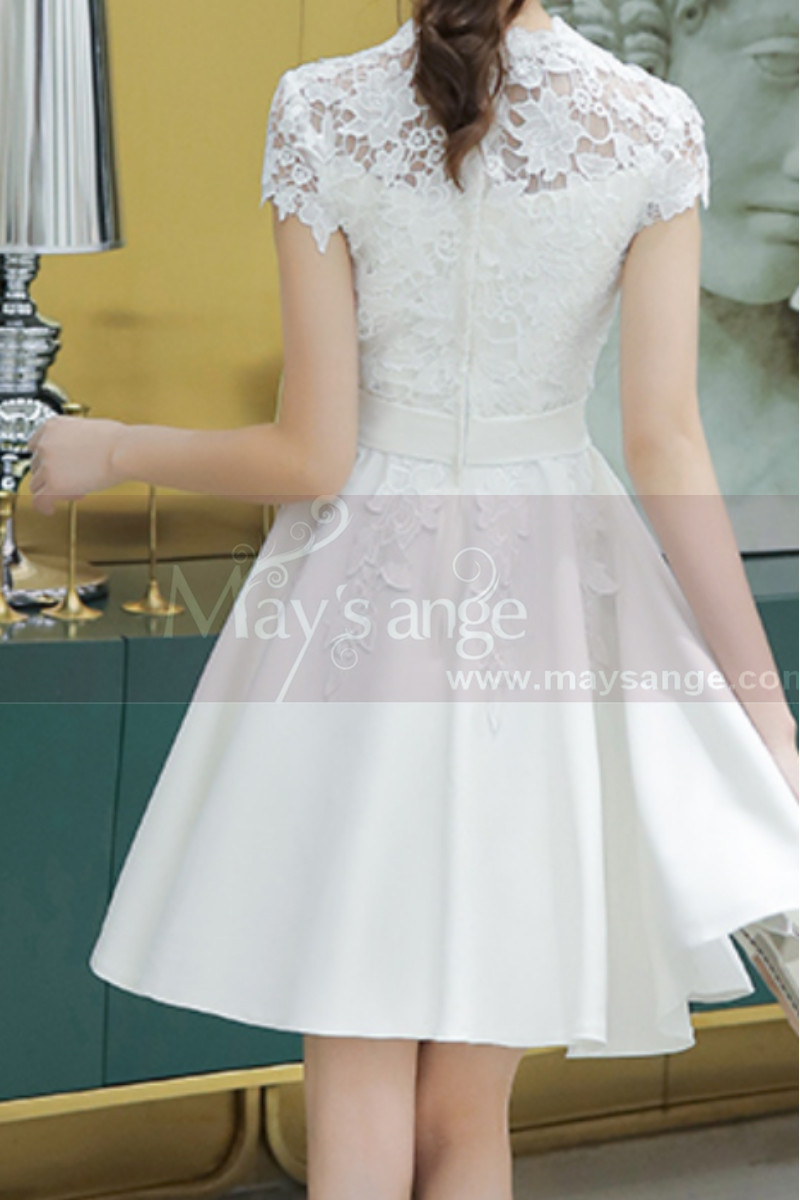 Short Wedding Dress With High Waist Bridal