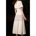 Off White Short Pretty Wedding Dresses With Covered Shoulder - Ref M1291 - 04